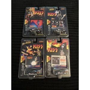 Johnny Lightning Racing Dreams KISS Black Diecast Cars Lot of 4 Rubber Tires